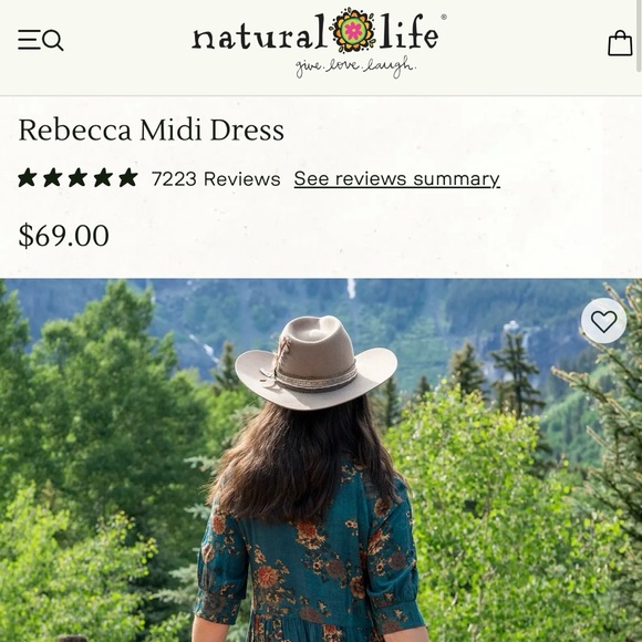 NATURAL LIFE Teal Floral Rebecca Midi Dress - Picture 5 of 5